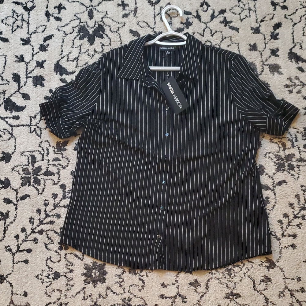 Black Striped Women's Shirt